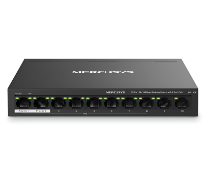 Switche Mercusys MS110P (10x10/100Mbit) 8xPoE+